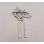 Listón de 2*2*25mm agujero en medio Plata Vieja / Cuentas Metálicas de Latón / Zamak