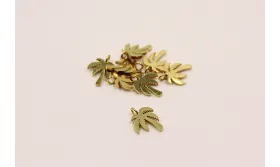 Pieza Palmera 11*8mm Acero Inoxidable baño Oro / Cuentas Metálicas de Acero Inoxidable