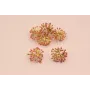 Cogante Coral 25*25*12mm Oro Mate Esmalte Rosa / Cuentas Metálicas de Latón / Zamak