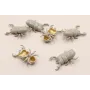 Escarabajo Dorado + Esmalte Beige 30*20*8mm / Cuentas Metálicas de Latón / Zamak