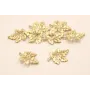 Hoja de Parra calada 25*21mm Oro / Cuentas Metálicas de Latón / Zamak