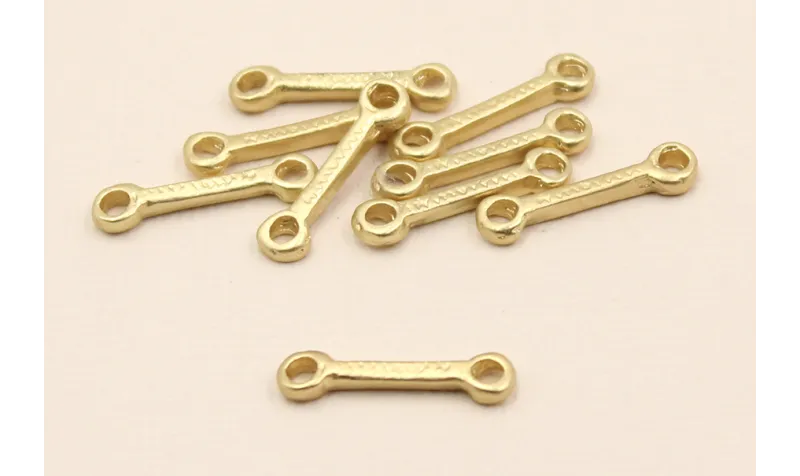 Entrelieza listón 17*3*mm dorado Mate / Cuentas Metálicas de Latón / Zamak