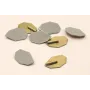 Pieza esmaltada 21*12mm Esmalte Beige / Cuentas Metálicas de Latón / Zamak
