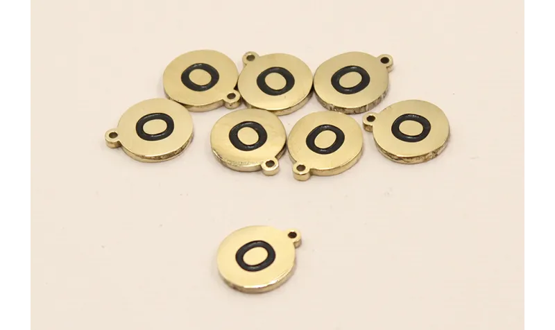 Chapa acero Inoxidable 10mm letra O / Cuentas Metálicas de Acero Inoxidable