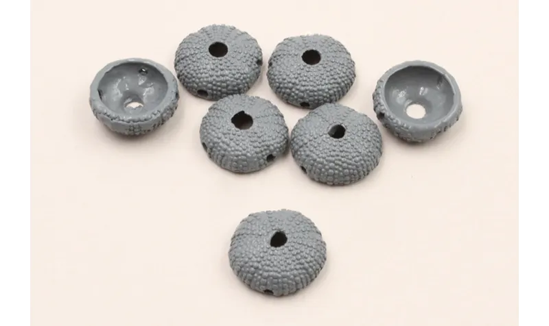 Pieza Caracol de Mar diam 14mm *4mm esmalte gris / Cuentas Metálicas de Latón / Zamak