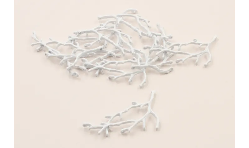 Cuenta Rama Coral 50*24mm esmalte Blanco / Cuentas Metálicas de Latón / Zamak