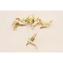 Cuenta Colibri 15*19mm esmalte Blanco pico naranja / Cuentas Metálicas de Latón / Zamak
