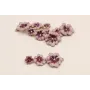 Pieza Trio Flores 12*40mm  Lila, morado y Naranja / Cuentas Metálicas de Latón / Zamak