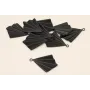 Cuenta Abanico plisado triangular 37*30mm Negro / Cuentas Metálicas de Latón / Zamak