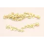 Colgante de 5 Flores 55*15 dorado Mate / Cuentas Metálicas de Latón / Zamak