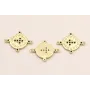 Disco entrepieza con Cruz negra 22*15 Dorado Mate / Cuentas Metálicas de Latón / Zamak