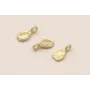 Colgante lámina labrada 8*4*1mm Dorado Mate / Cuentas Metálicas de Latón / Zamak