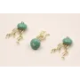 Colgante Medusa 10*4mm y 20mmD.Mate turquesa / Cuentas Metálicas de Latón / Zamak