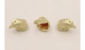 Cuenta Cabeza Aguila 10*15*10mm Dorado Mate / Cuentas Metálicas de Latón / Zamak