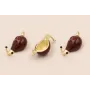 Cuenta Caracol 18*5*6mm Oro Mate y Marrón / Cuentas Metálicas de Latón / Zamak
