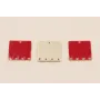 Cuenta Cuadrado de 15mm Dorado con esmalte Rojo / Cuentas Metálicas de Latón / Zamak
