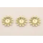 Cuenta Flor de 11 Pétalos 23 diám. Dorado Mate / Cuentas Metálicas de Latón / Zamak