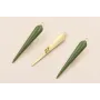 Colgante Cuña esmaltada 23*5mm Verde / Cuentas Metálicas de Latón / Zamak