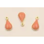 Colgante Acero Inox. Gota *4mm esmalte Coral / Cuentas Metálicas de Acero Inoxidable