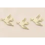 Colgante Acero Pajaro doble anilla 12*12mm Oro / Cuentas Metálicas de Acero Inoxidable