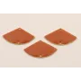 Abanico de 24*14mm esmalte Teja / Cuentas Metálicas de Latón / Zamak