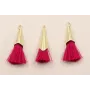 Casquilla metálica Oro con fleco Rosa 20+20mm / Cuentas Metálicas de Latón / Zamak