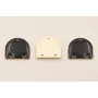 Cuenta Semi Ovalo 15*13mm Esmalte Negro / Cuentas Metálicas de Latón / Zamak