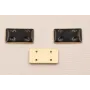 Cuenta Rectandulo Dorado Mate 15*7mm esmalte Negro / Cuentas Metálicas de Latón / Zamak