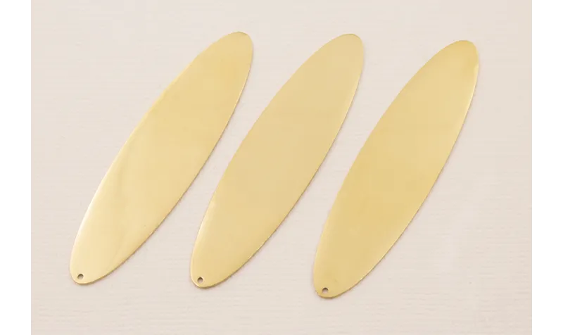 Cuenta Ovalo alargado Acero Inoxidable 60*15mm Oro / Cuentas Metálicas de Acero Inoxidable