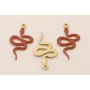 Colgante serpiente 18*10mm Esmalte Rojo / Cuentas Metálicas de Latón / Zamak