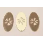 Cuenta Ovalo 40*20 esmaltado Visón con Flor calada / Cuentas Metálicas de Latón / Zamak