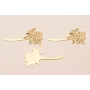 Pieza Ramo Flores Rosas 60*30 Oro Mate y Esmalte / Cuentas Metálicas de Latón / Zamak