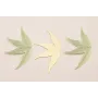 Cuenta Ramilllete 4 Hojas 70*40 Oro Mate y verde / Cuentas Metálicas de Latón / Zamak
