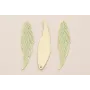 Pieza Hoja plana 42*12mm Dorado Plano y Verde / Cuentas Metálicas de Latón / Zamak