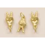 Colgante Signo de Victoria 15*5mm Dorado Mate / Cuentas Metálicas de Latón / Zamak