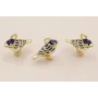 ColgantePájaro 15*17 Esmalte Rosa, Azul, mostaza / Cuentas Metálicas de Latón / Zamak