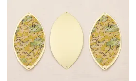 Ovalo 60*33 Oro Mate Estampado Amarillento / Cuentas Metálicas de Latón / Zamak