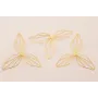 Cuenta Flor 3 pétalos 60mm diametro Oro / Cuentas Metálicas de Latón / Zamak