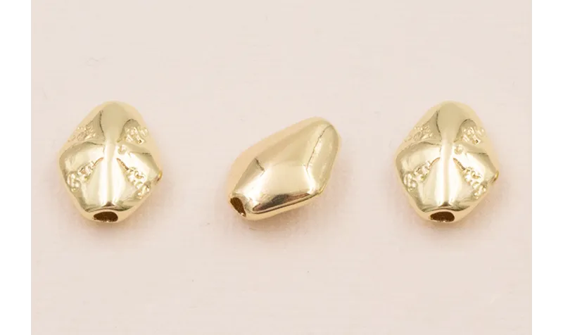 Cuenta Pepita transversal 13*10*4mm Oro / Cuentas Metálicas de Latón / Zamak