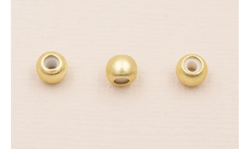 Bola de 6mm con freno se silicona Baño Oro / Cuentas Metálicas de Latón / Zamak