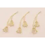 Colgante Tulipanes 50mm Dorado Mate / Cuentas Metálicas de Latón / Zamak