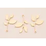 Colgante hojas 22*15mm Dorado Mate / Cuentas Metálicas de Latón / Zamak