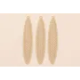 Colgante oavalo labrado lámina 60*11mm Color Beige / Cuentas Metálicas de Latón / Zamak