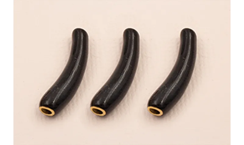 Tubo curvado S.Steel 316L Esmalte negro 21*5mm / Cuentas Metálicas de Acero Inoxidable