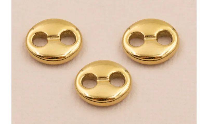 Eslabón Stailness Steel 316L 12*10*3mm Dorado / Cuentas Metálicas de Acero Inoxidable