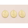 Colgante Ovalo Virgen cazoleta con esmalte Beige / Cuentas Metálicas de Latón / Zamak