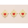 Colgante 4 anillas Sagrado Corazón 22*17  / Cuentas Metálicas de Latón / Zamak
