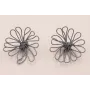 Flor Manual Hilo Latón 50mm Esmalte Gris / Cuentas Metálicas de Latón / Zamak