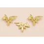 Colgante Hojas 25*17mm Oro Mate / Cuentas Metálicas de Latón / Zamak