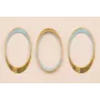 Ovalo Biselado 40*22 Esmalte Azul / Cuentas Metálicas de Latón / Zamak